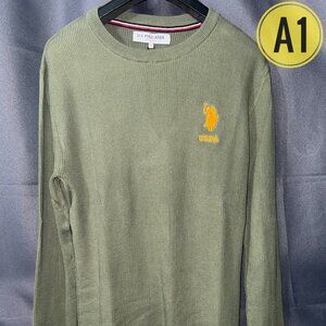 USPA Sweater Light Green Pullover Old Money Cloth Vintage Sweatshirt CLassic Fit